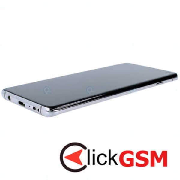 Piesa Piesa Display Original Cu Touchscreen Rama Pentru Samsung Galaxy S10 Argintiu 10o0